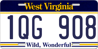 WV license plate 1QG908