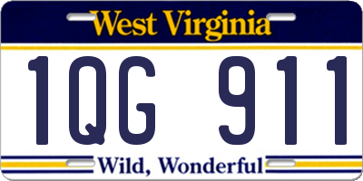 WV license plate 1QG911