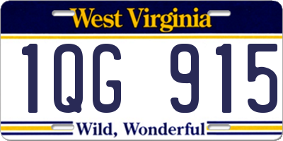 WV license plate 1QG915
