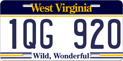 WV license plate 1QG920