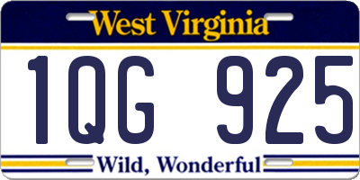 WV license plate 1QG925