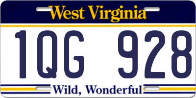 WV license plate 1QG928