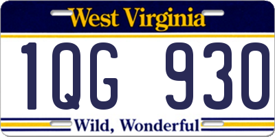WV license plate 1QG930