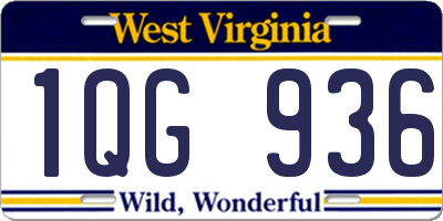 WV license plate 1QG936