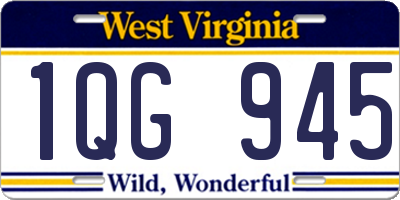 WV license plate 1QG945