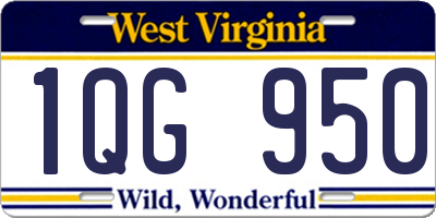 WV license plate 1QG950