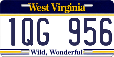 WV license plate 1QG956