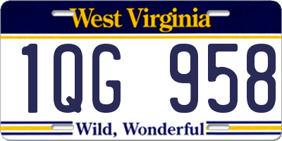WV license plate 1QG958