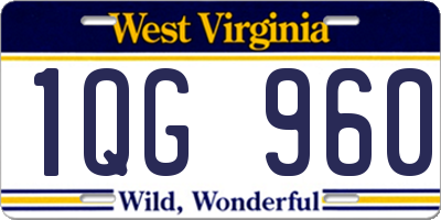 WV license plate 1QG960