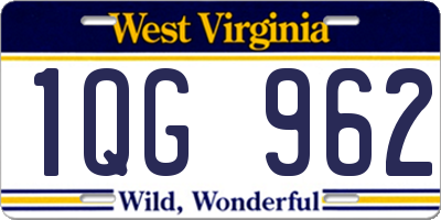 WV license plate 1QG962