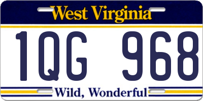 WV license plate 1QG968