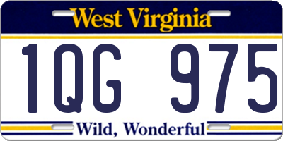 WV license plate 1QG975