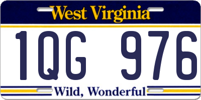 WV license plate 1QG976