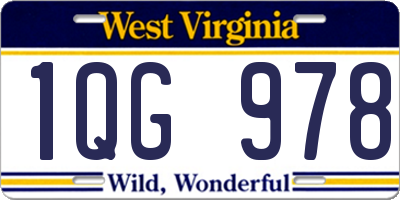 WV license plate 1QG978
