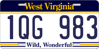 WV license plate 1QG983