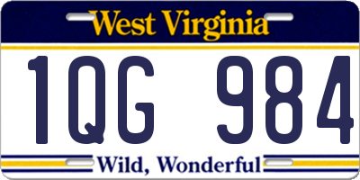 WV license plate 1QG984