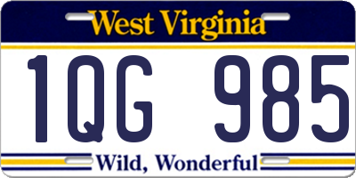 WV license plate 1QG985