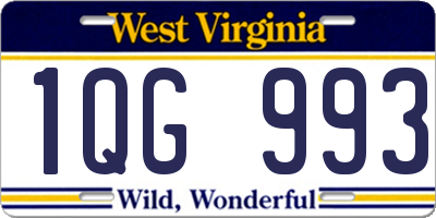 WV license plate 1QG993