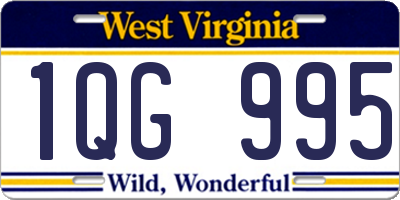 WV license plate 1QG995