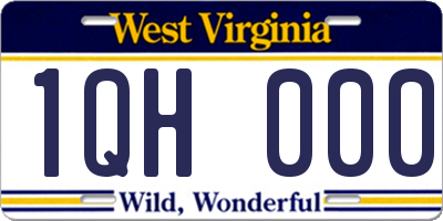 WV license plate 1QH000