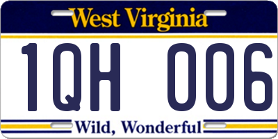 WV license plate 1QH006