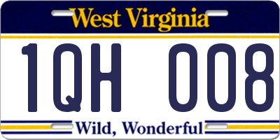 WV license plate 1QH008