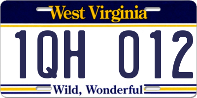 WV license plate 1QH012