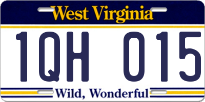 WV license plate 1QH015