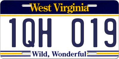 WV license plate 1QH019