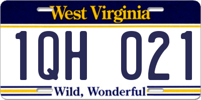 WV license plate 1QH021