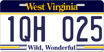 WV license plate 1QH025