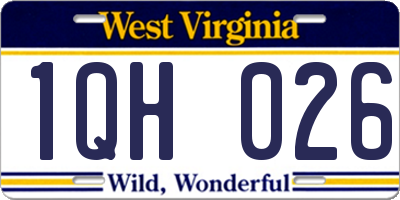 WV license plate 1QH026