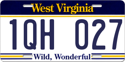 WV license plate 1QH027