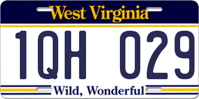WV license plate 1QH029
