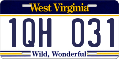 WV license plate 1QH031