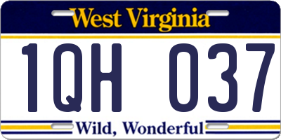 WV license plate 1QH037