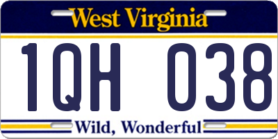 WV license plate 1QH038