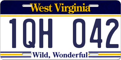 WV license plate 1QH042