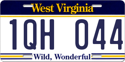 WV license plate 1QH044