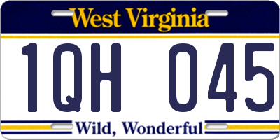 WV license plate 1QH045