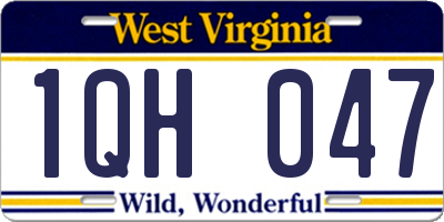 WV license plate 1QH047