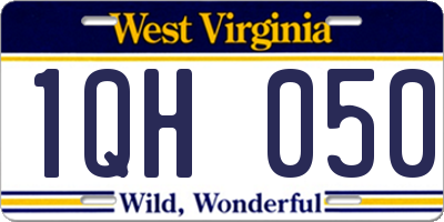 WV license plate 1QH050