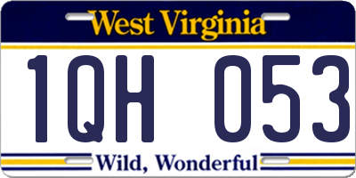 WV license plate 1QH053