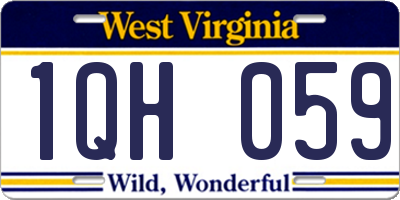WV license plate 1QH059