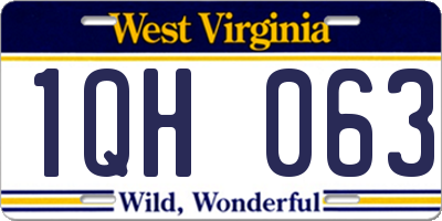 WV license plate 1QH063