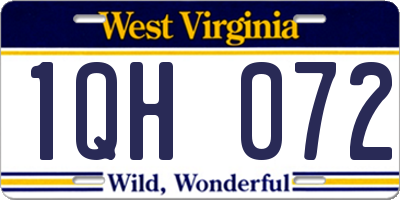 WV license plate 1QH072