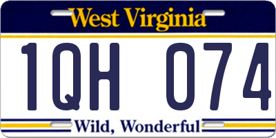WV license plate 1QH074