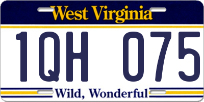 WV license plate 1QH075