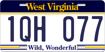 WV license plate 1QH077