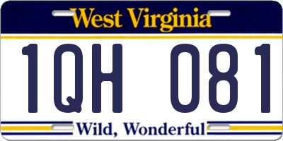 WV license plate 1QH081